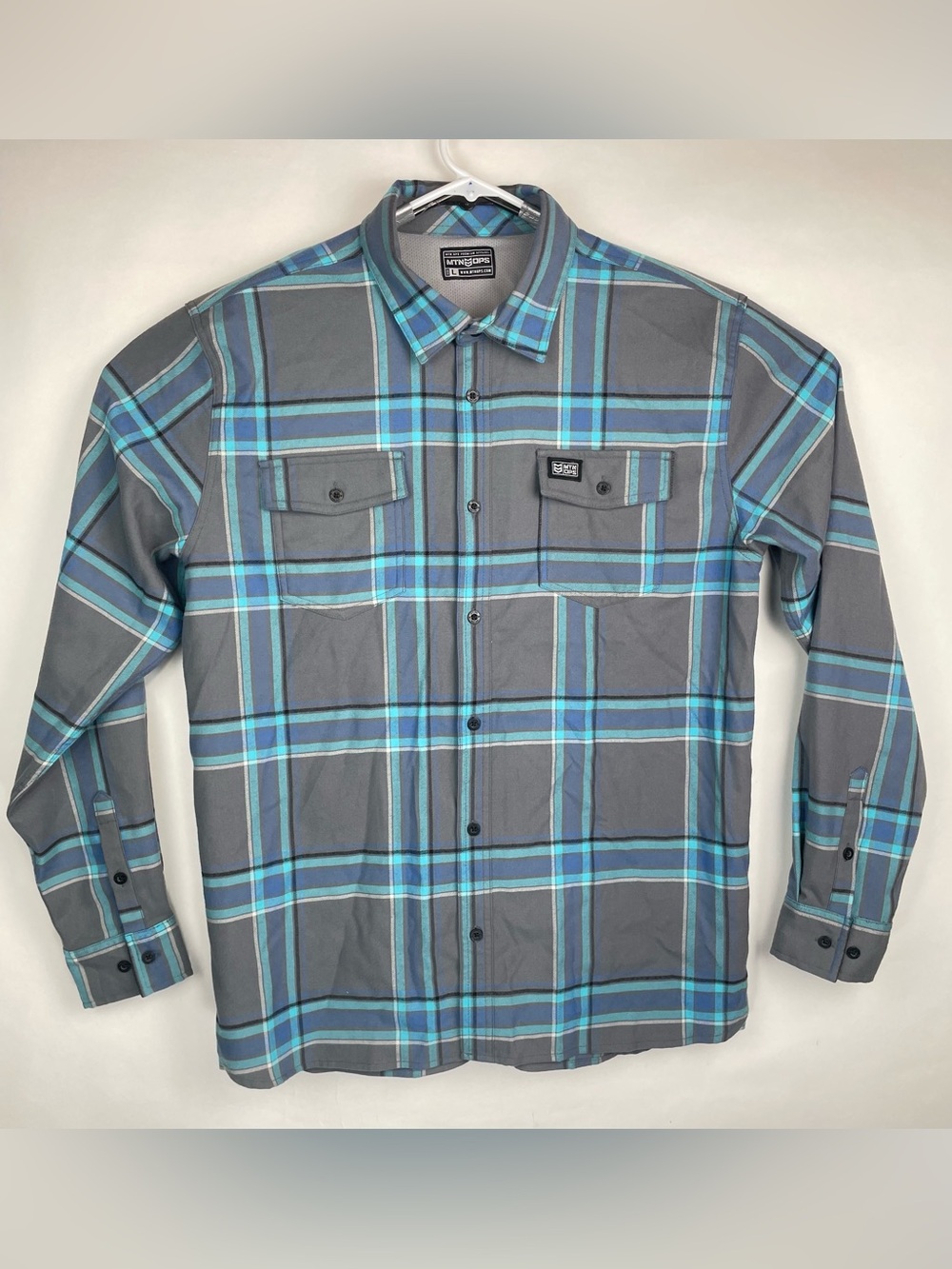 MTN OPS Flannel Shirt Mens L Long Sleeve Pinyon Flint Mountain Ops